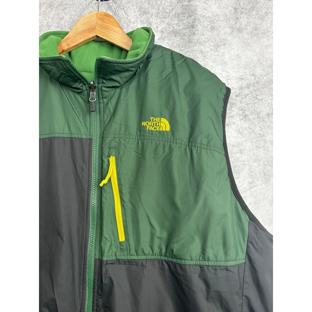 The North Face Men's Trinity Reversible Fleece Vest Green Black Size XXL